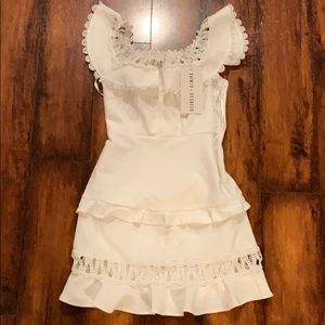 Off the shoulder white dress